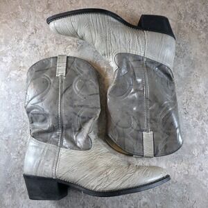 Vintage Dingo Western Boots Mens Size 12 D White Distressed Leather USA Made.